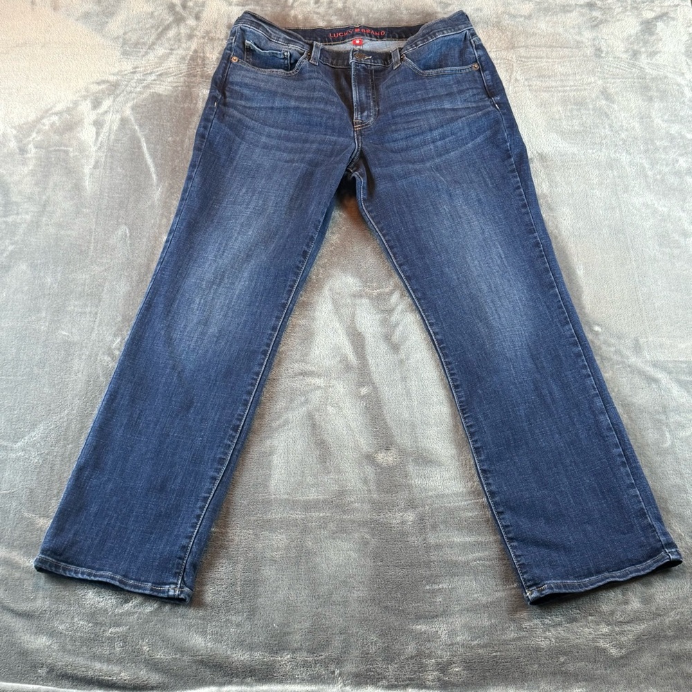 Lucky Brand Women's Jeans Size 12/31‎ Straight Leg High Rise Dark Wash